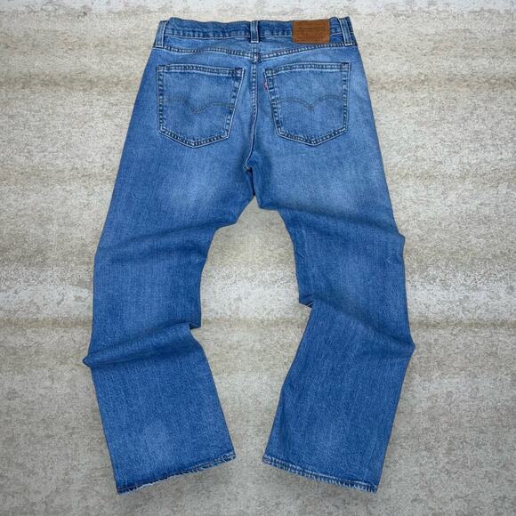 Levis Jeans 527 Big E Slim Bootcut Flared Fit Medium Wash Denim Red Tab